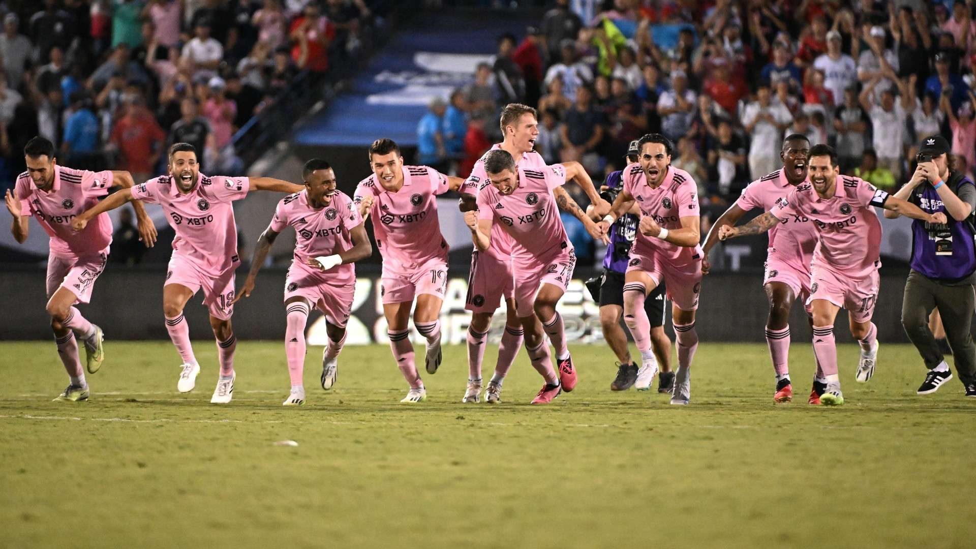 Messi Inter Miami penalties celebrate FC Dallas 2023