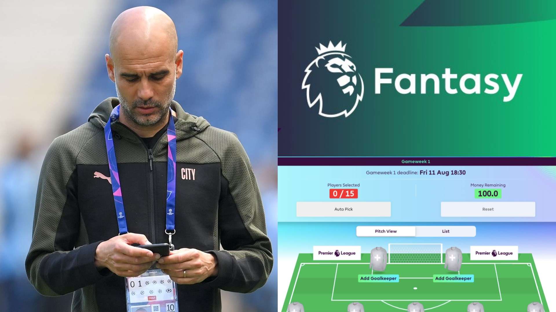 Pep Guardiola FPL Fantasy Premier League