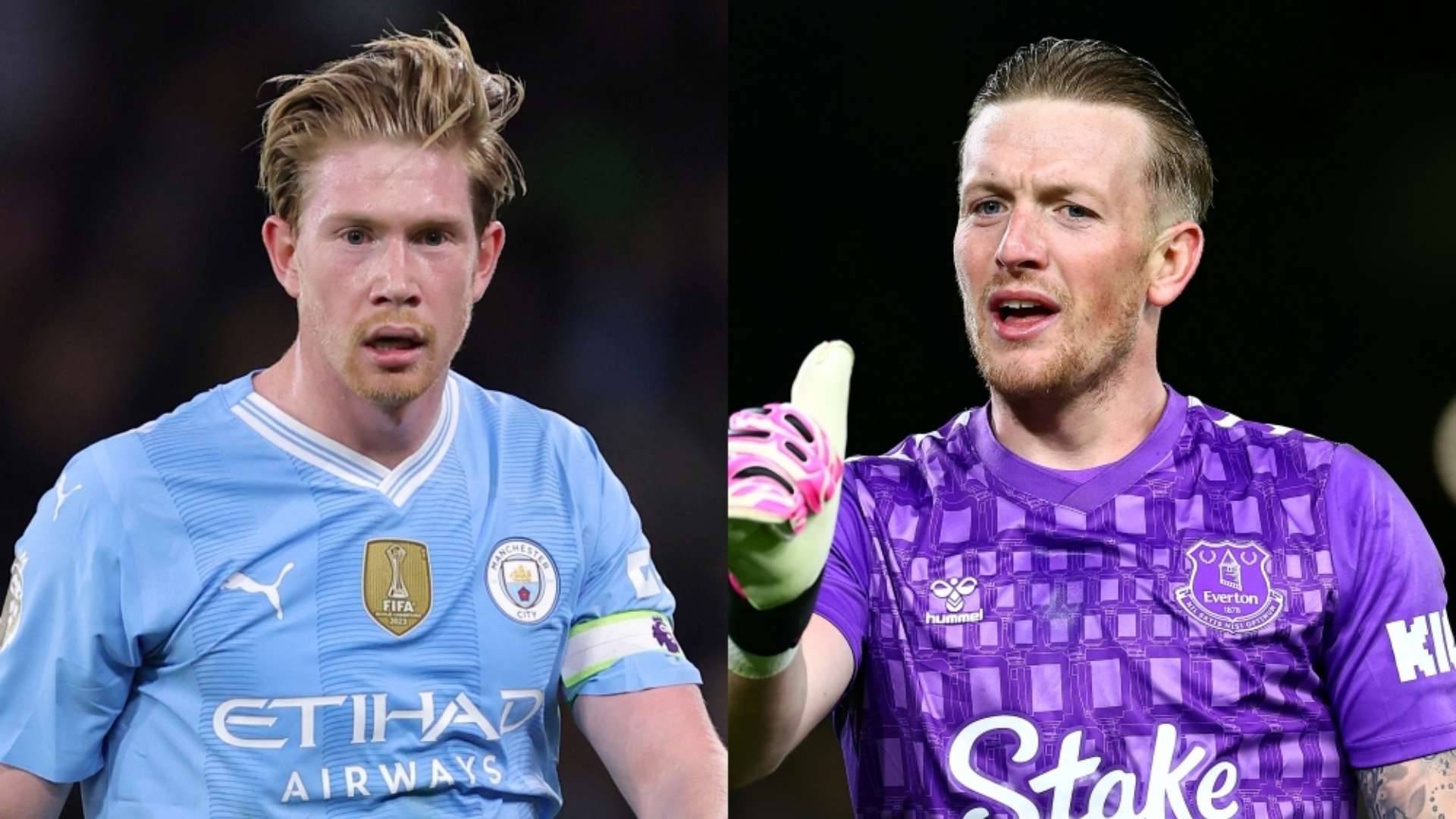 Kevin De Bruyne Man City Jordan Pickford Everton