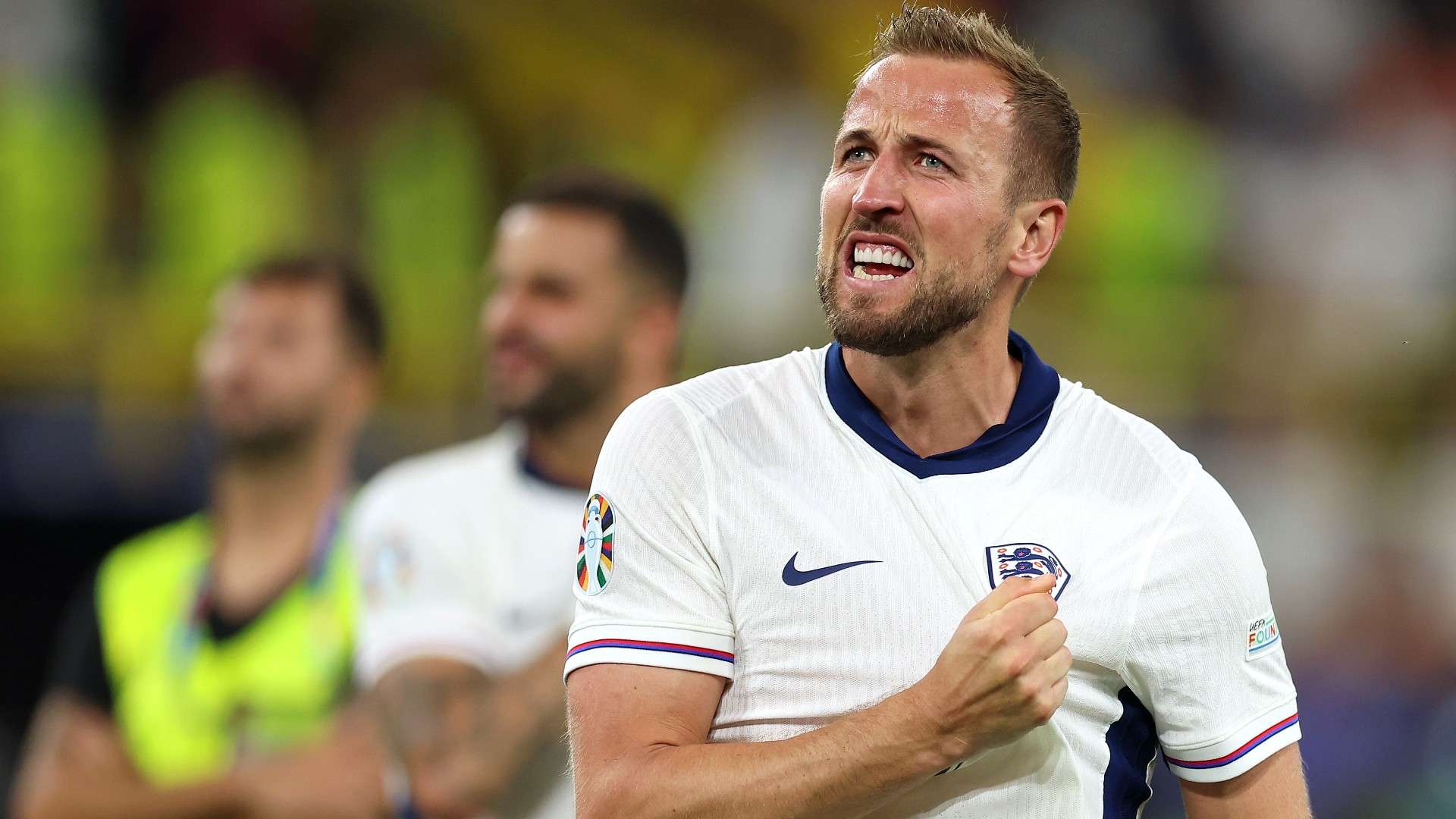 Harry Kane of England celebrates after the team