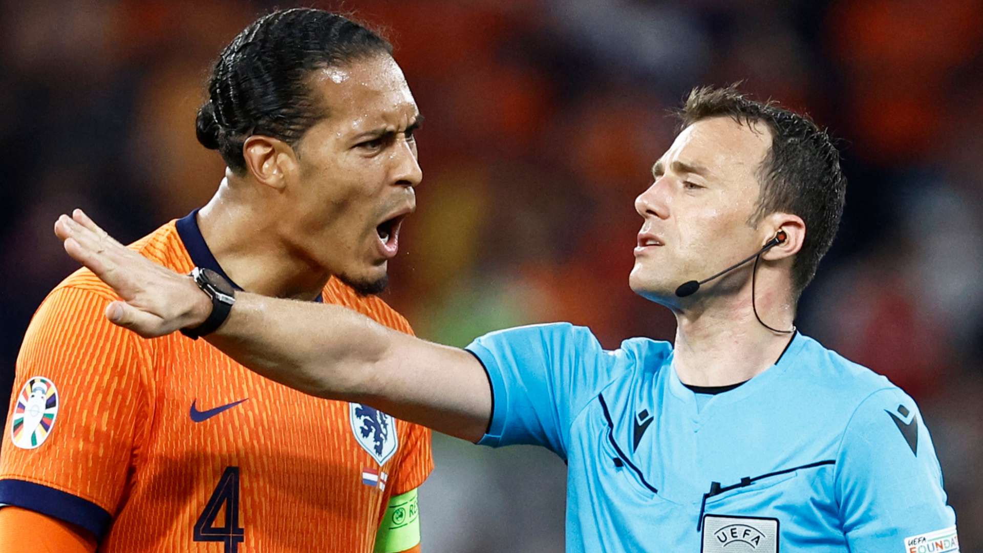 Virgil van Dijk Felix Zwayer Netherlands England Euro 2024