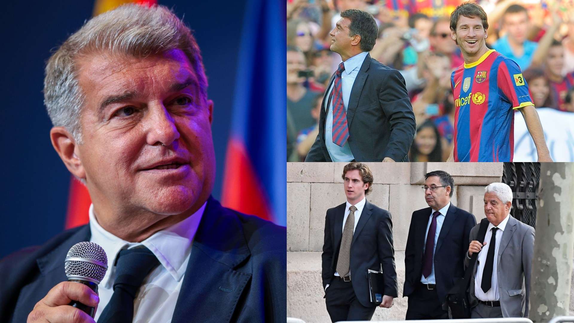 Joan Laporta - Lionel Messi - Josep Maria Bartomeu - Barcelona